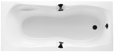 Ванна акриловая EXCELLENT CANYON 180х80 (с черными ручками и ножками)