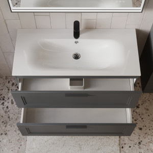 Тумба с раковиной подвесная 100см Terminus Classik CLA101002701601O графит