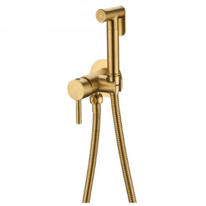 Гигиенический душ со смесителем встраиваемый Grocenberg GB001GL брашированное золото