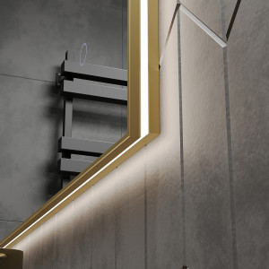 Зеркало Roxen Frida 60x80 в металлической раме матовое золото