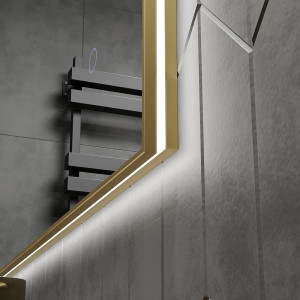 Зеркало Roxen Frida 60x80 в металлической раме матовое золото