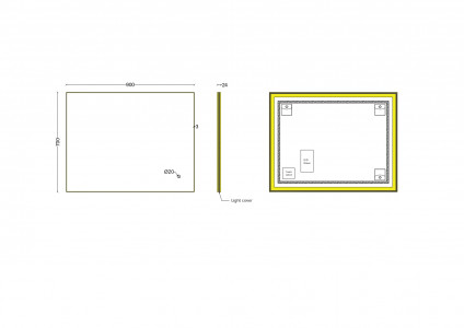 Зеркало Roxen Frida 90x70 в металлической раме матовое золото