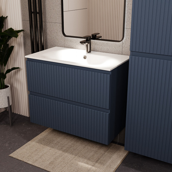 Тумба с раковиной подвесная 80см Terminus Vatikan VAT10802703101O серый шёлк