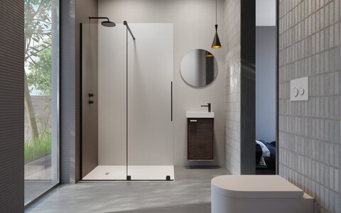 Душевое ограждение (свободный вход) Radawey Furo Walk-in Black 110