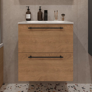 Тумба с раковиной подвесная 60см Terminus Venta VEN10602300001O шпон/дуб