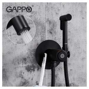 Смеситель с гигиеническим душем Gappo G7288-6 Чёрный матовый