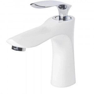 Смеситель для раковины Grocenberg GB2001WC, белый/хром