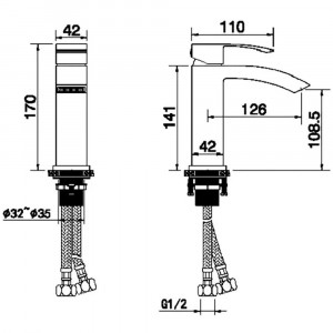 Смеситель для раковины Grocenberg GB2007BL, черный