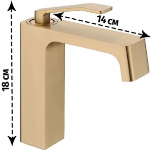 Смеситель для раковины Grocenberg GB2090MG, матовое золото