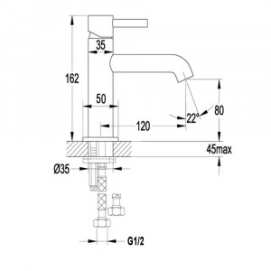 Смеситель для раковины Grocenberg GB2099GO, золото