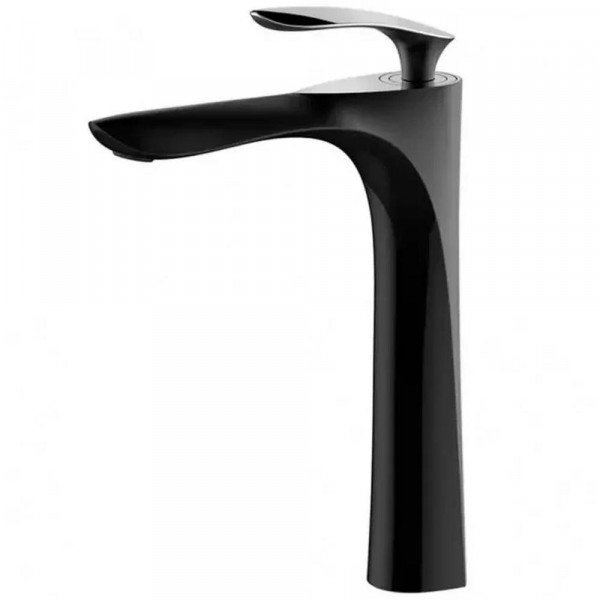 Смеситель для раковины высокий Grocenberg GB3001BC, черный/хром