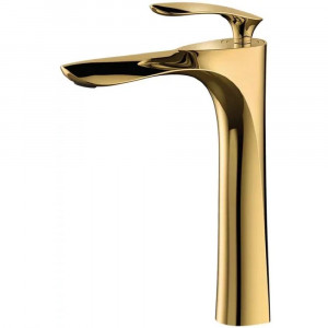 Смеситель для раковины высокий Grocenberg GB3001GO, золото