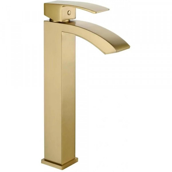 Смеситель для раковины высокий Grocenberg GB3007MG, матовое золото