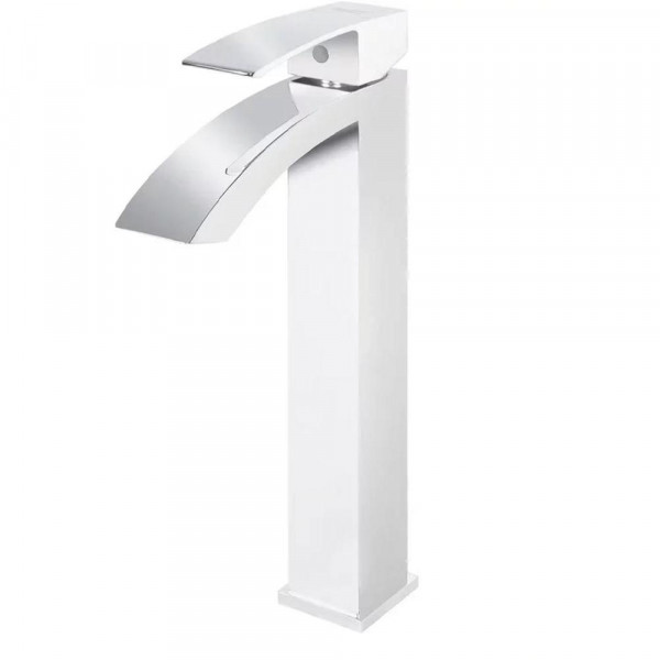 Смеситель для раковины высокий Grocenberg GB3007WC, белый/хром