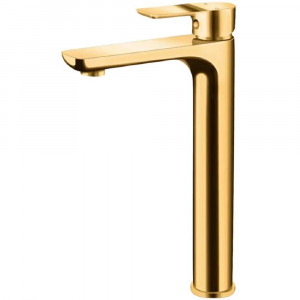 Смеситель для раковины высокий Grocenberg GB3009GO, золото
