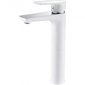 Смеситель для раковины высокий Grocenberg GB3009WC, белый/хром