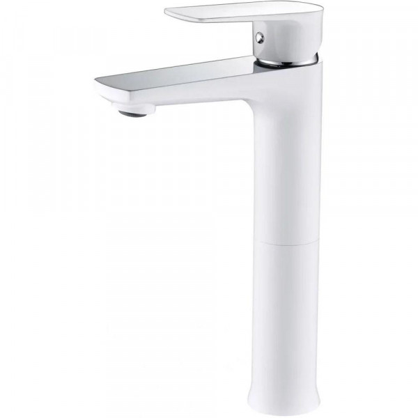 Смеситель для раковины высокий Grocenberg GB3009WC, белый/хром