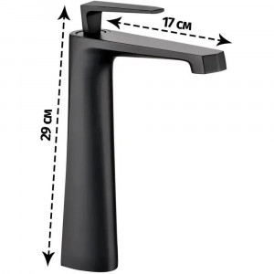 Смеситель для раковины высокий Grocenberg GB3025BL, черный