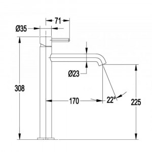 Смеситель для раковины высокий Grocenberg GB3029GL, золотой брашированный