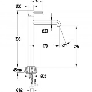 Смеситель для раковины высокий Grocenberg GB3029NK, никель