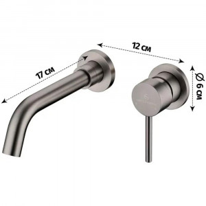 Смеситель для раковины встраиваемый Grocenberg GB511BG, графит