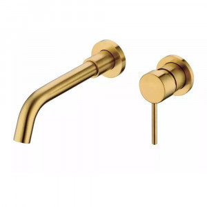 Смеситель для раковины встраиваемый Grocenberg GB511GL, золотой брашированный