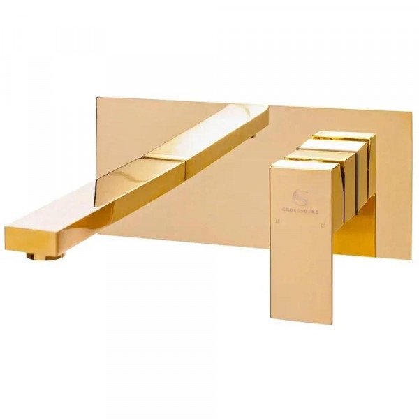 Смеситель для раковины встраиваемый Grocenberg GB588GO, золото
