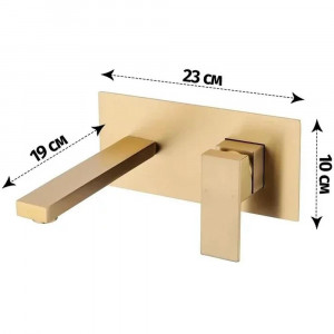 Смеситель для раковины встраиваемый Grocenberg GB588MG, матовое золото
