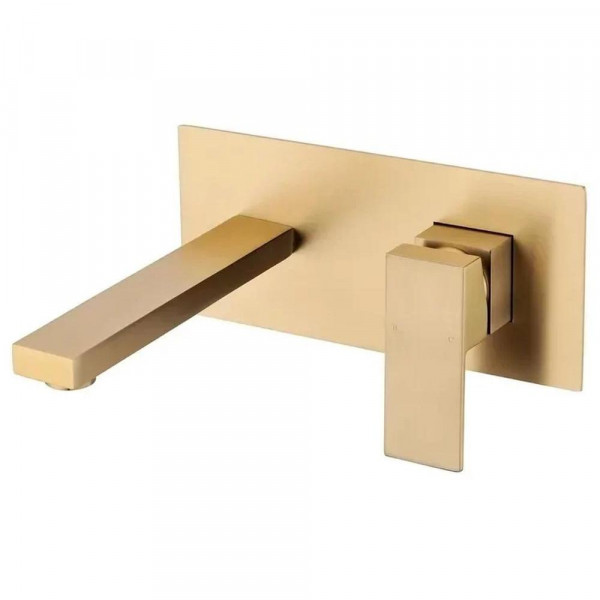 Смеситель для раковины встраиваемый Grocenberg GB588MG, матовое золото