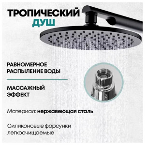 Душевая система встраиваемая без излива Grocenberg GB5090BL черный