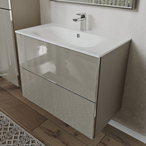 Тумба с раковиной подвесная 80см Terminus Vega VEG10802200501OSL капучино