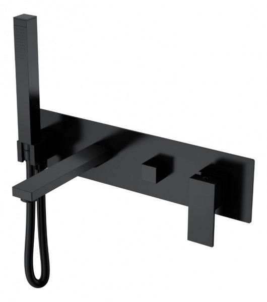 Смеситель для ванны встроенный Boheme Qubic Matt Black 474-2-B черный