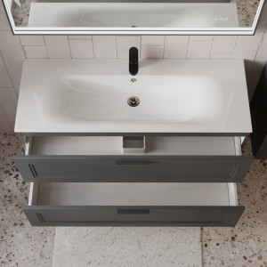 Тумба с раковиной подвесная 120см Terminus Classik CLA101202701601O графит