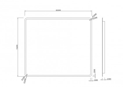 Зеркало Roxen Gotem 80x70