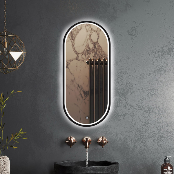 Зеркало Roxen Grown 45x100 в черной алюминиевой раме