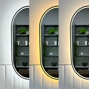 Зеркало Roxen Grown 40x60 в алюминиевой раме оружейная сталь