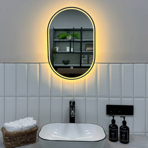 Зеркало Roxen Grown 40x70 в черной алюминиевой раме