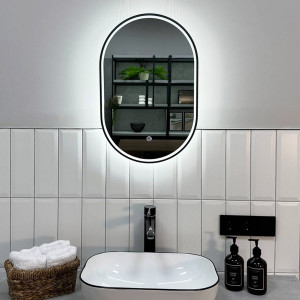 Зеркало Roxen Grown 40x70 в алюминиевой раме оружейная сталь