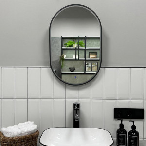 Зеркало Roxen Grown 40x70 в алюминиевой раме оружейная сталь