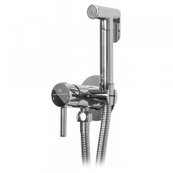 Гигиенический душ со смесителем встраиваемый Grocenberg GB001CR хром