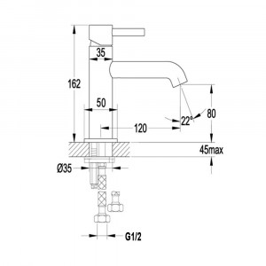 Смеситель для раковины Hansberge H1031BR, бронза