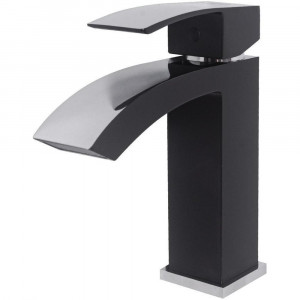 Смеситель для раковины Hansberge H1077BC, черный/хром