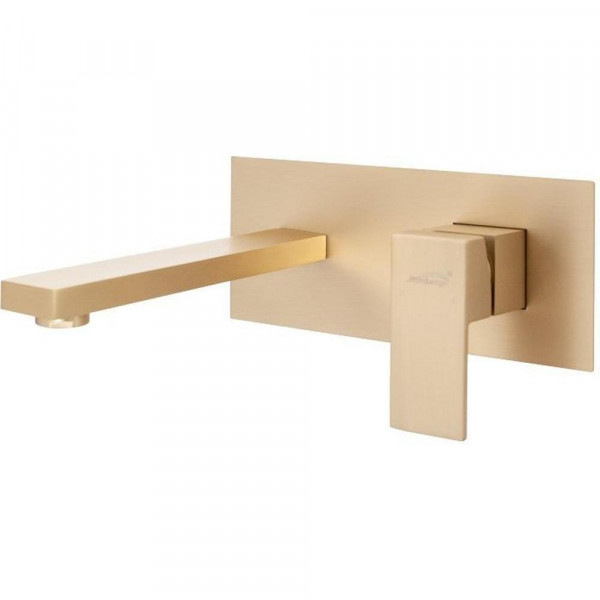 Смеситель для раковины встраиваемый Hansberge H688MG, матовое золото