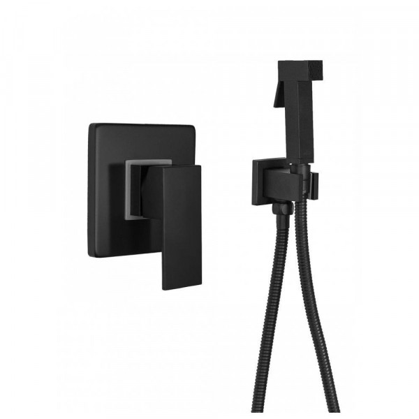 Гигиенический душ со смесителем встраиваемый Hansberge H3070BL черный