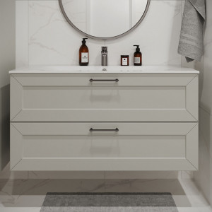 Тумба с раковиной подвесная 120см Terminus Victoria VIC101202900301O белый