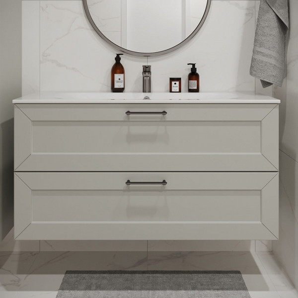 Тумба с раковиной подвесная 120см Terminus Victoria VIC101202900301O белый