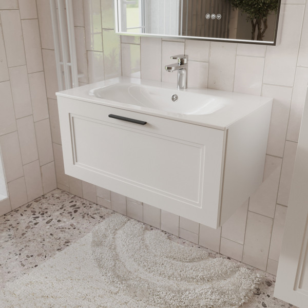 Тумба с раковиной подвесная 80см Terminus Classik CLA10801900301O белый