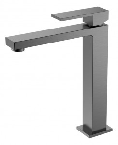 Смеситель для умывальника высокий Boheme Qubic Matt Gun Metal 472-GM графит