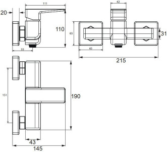 Cмеситель для душа Omnires Parma PM7440 CR
