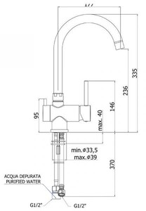 Смеситель для мойки Paffoni Stick SK190NOVIE черный матовый